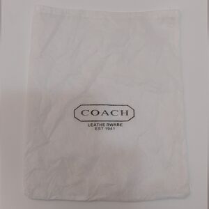 Coach White Dust Bag With Front Logo